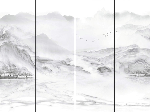  山水大理石拼花 