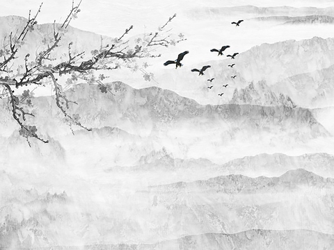  山水大理石拼花 