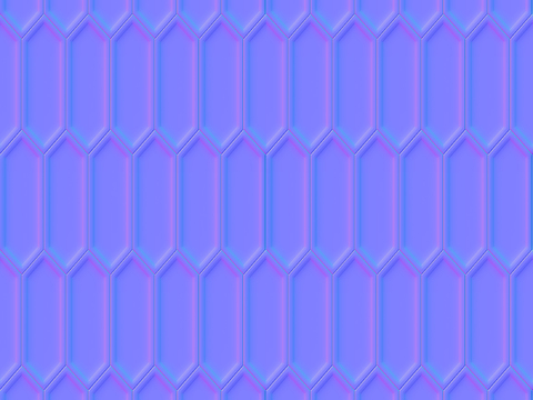  无缝几何形拼花瓷砖法线凹凸无缝马赛克拼花瓷砖法线凹凸 