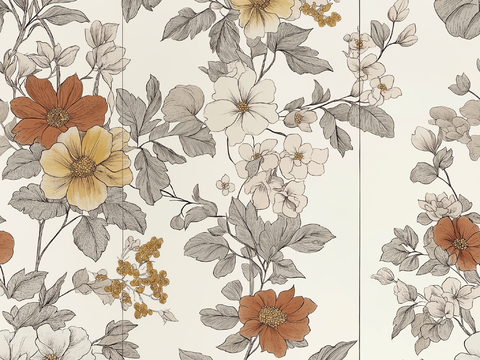  无缝法式中古复古壁纸 