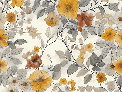  无缝法式中古复古壁纸 