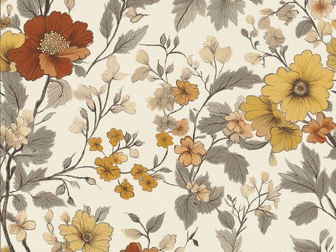  无缝法式中古复古壁纸 