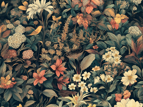  无缝法式中古复古壁纸 