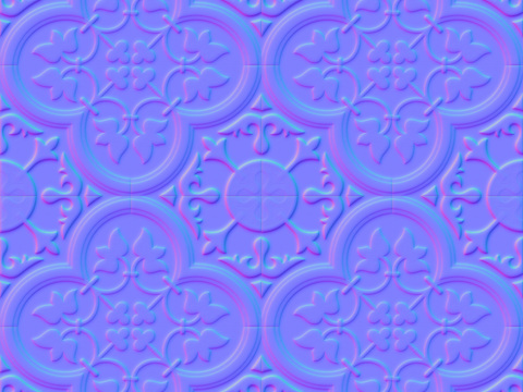  花砖瓷砖法线凹凸 