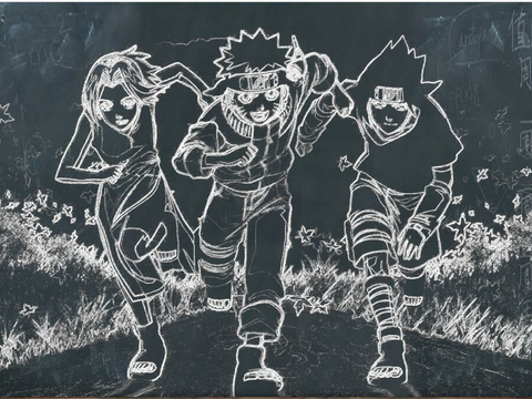  黑板报贴图 卡通画 