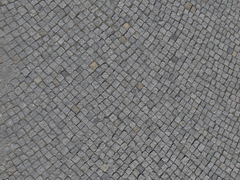  马蹄砖碎石地面石材铺装 