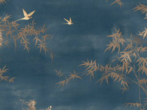  新中式壁画软包装饰画贴图 