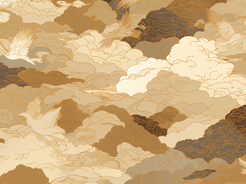  新中式壁画软包装饰画贴图 