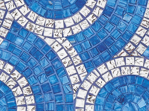  无缝蓝色拼花马赛克 