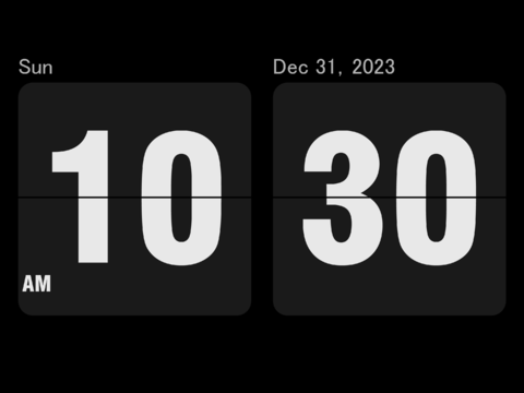  电脑屏幕数字翻页时钟贴图 