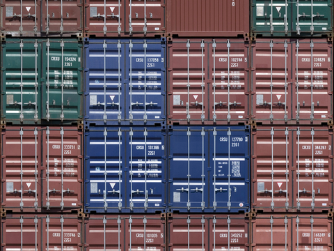  金属集装箱叠放贴图 