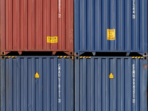  金属集装箱叠放贴图 