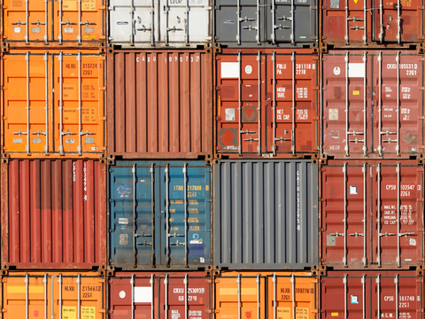  金属集装箱叠放贴图 