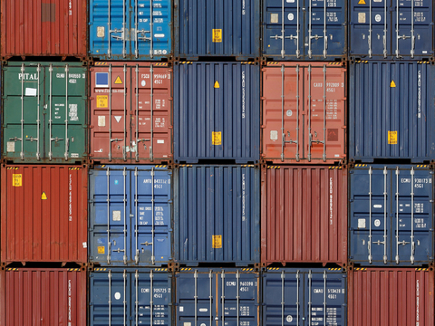  金属集装箱叠放贴图 