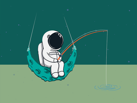  卡通儿童宇航员创意装饰画贴图 