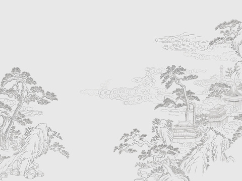  新中式壁纸   新中式装饰画  高清图 