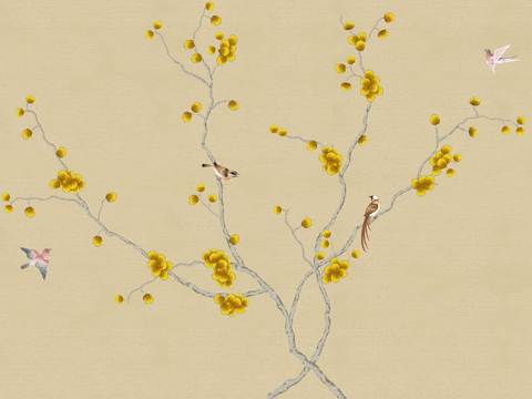  中式壁画 中式装饰画 花鸟鱼虫 挂画 