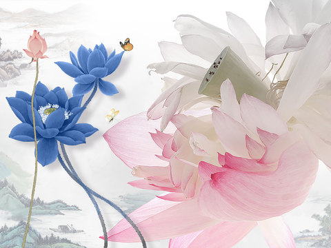  中式壁画 中式装饰画 花鸟鱼虫  挂画 