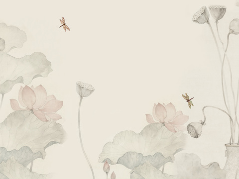  中式壁画 中式装饰画 花鸟鱼虫  挂画 