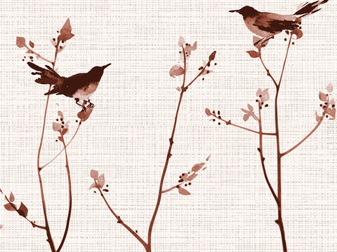  中式壁纸 中式装饰画 花鸟鱼虫 挂画 高清图 