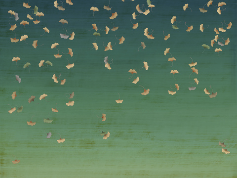  新中式山水壁纸  中式装饰画圆画 挂画 