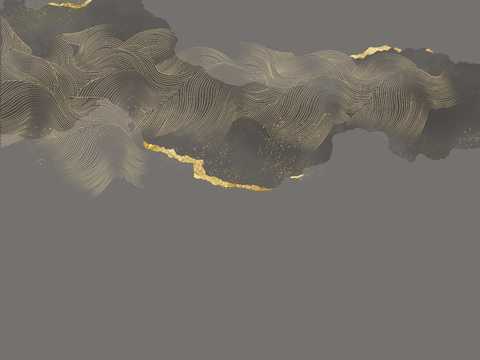  新中式山水壁纸  中式装饰画圆画 挂画 