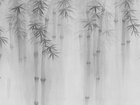  新中式山水壁纸  中式装饰画圆画 挂画 