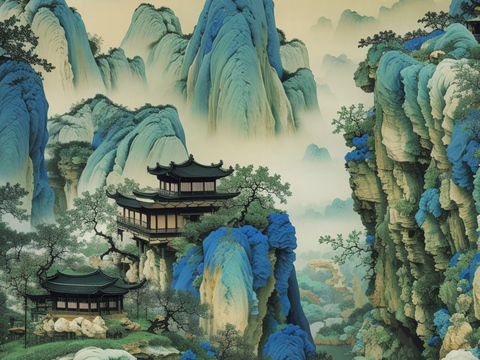  千里江山图 山水画 