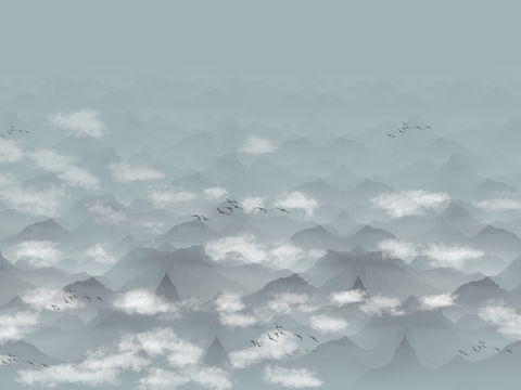  中国风意境山水画 