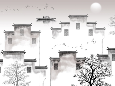  中式水墨壁纸 