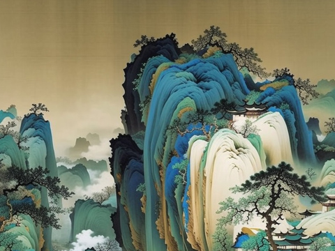  千里江山图 山水画 