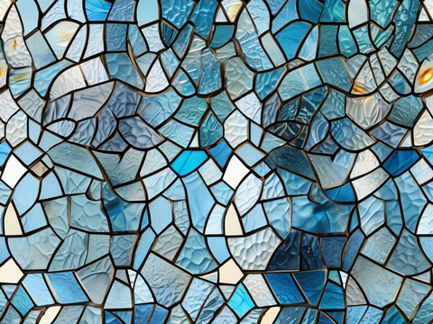  无缝彩色马赛克玻璃贴图 