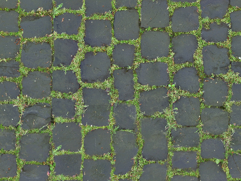  高清无缝复古做旧户外草地砖 