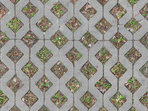  高清无缝复古做旧户外草地砖 