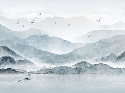  新中式装饰画贴图 