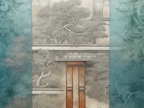  新中式装饰画贴图 