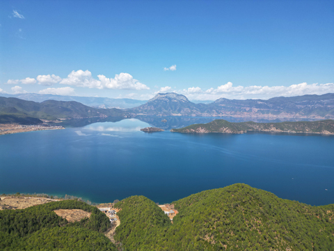  高清白天自然湖泊外景 
