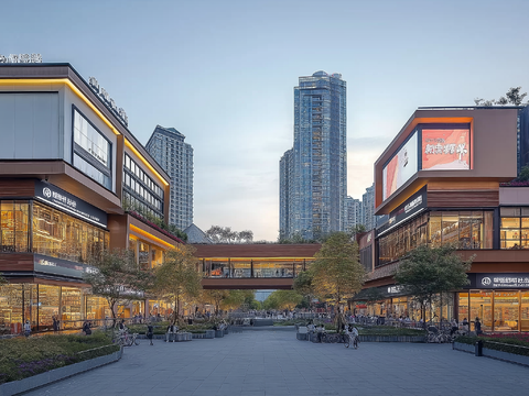  高清城市白天街道外景 