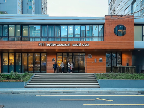  高清城市白天街道外景 