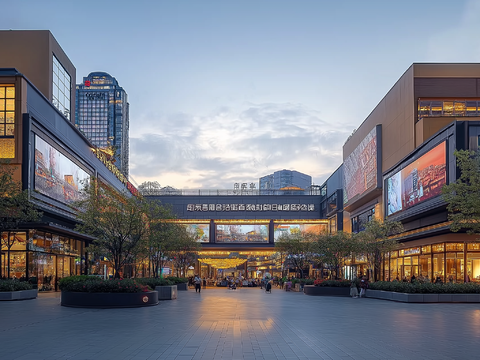  高清城市白天街道外景 