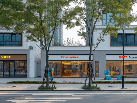  高清城市白天街道外景 