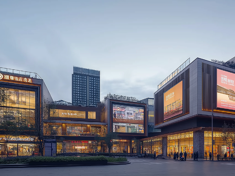  高清城市白天街道外景 