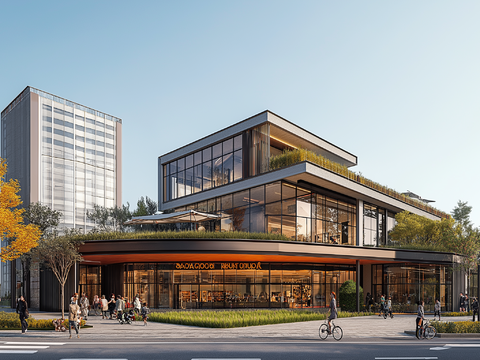  高清城市白天街道外景 