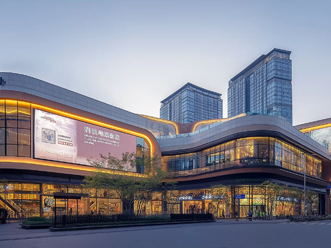  高清城市白天街道外景 