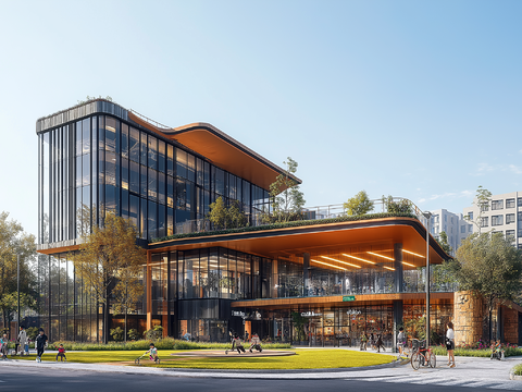  高清城市白天街道外景 