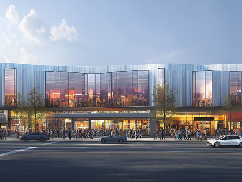  高清城市白天街道外景 