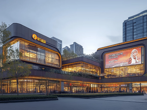  高清城市白天街道外景 