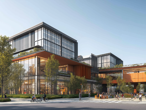  高清城市白天街道外景 