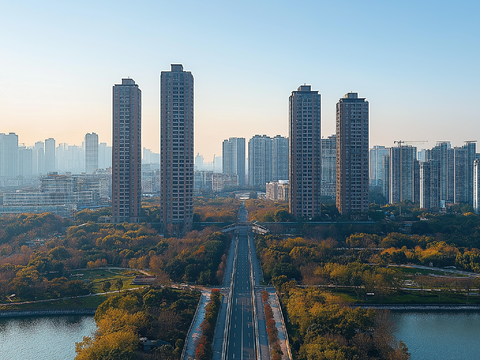  高清城市白天外景 