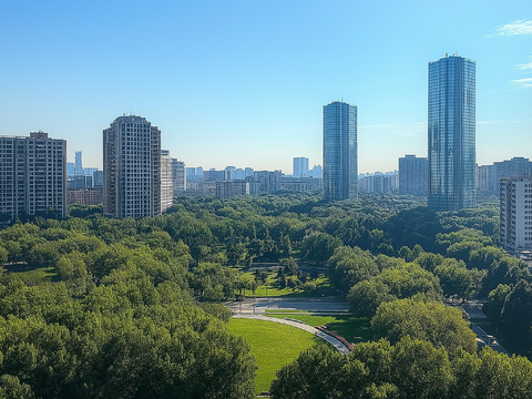  高清城市白天外景 